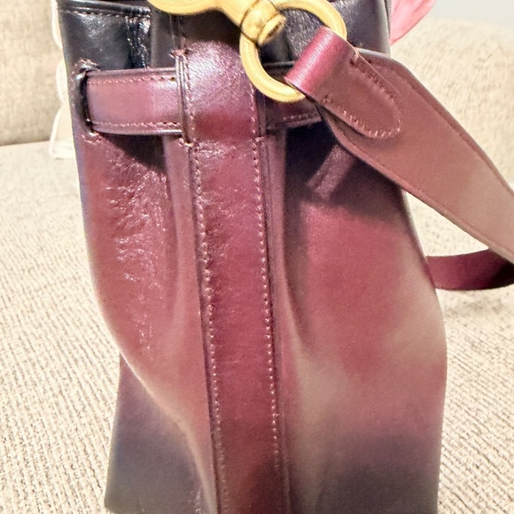 COACH, the Soft Empire 40 Leather Carryall Satchel Bag- Merlot - Picture 7 of 10